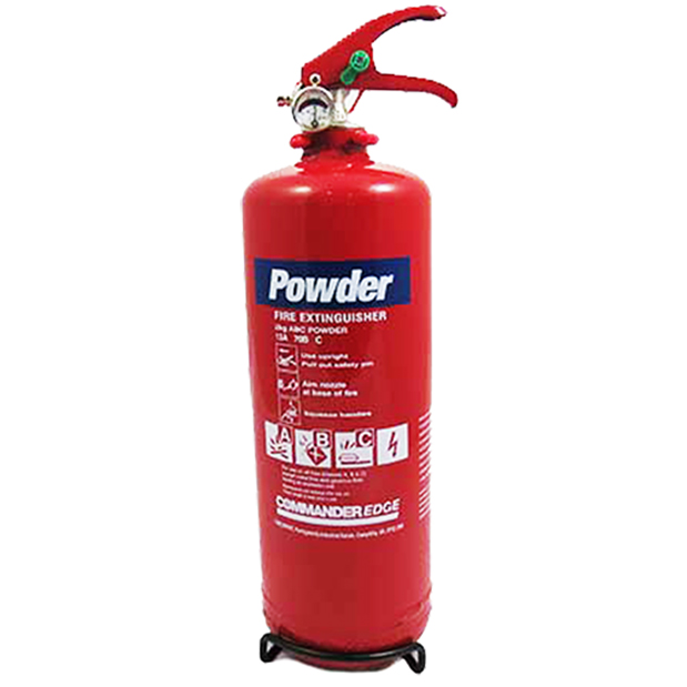 1 x 2kg ABC Dry Powder Fire Extinguisher With Bracket - Commander